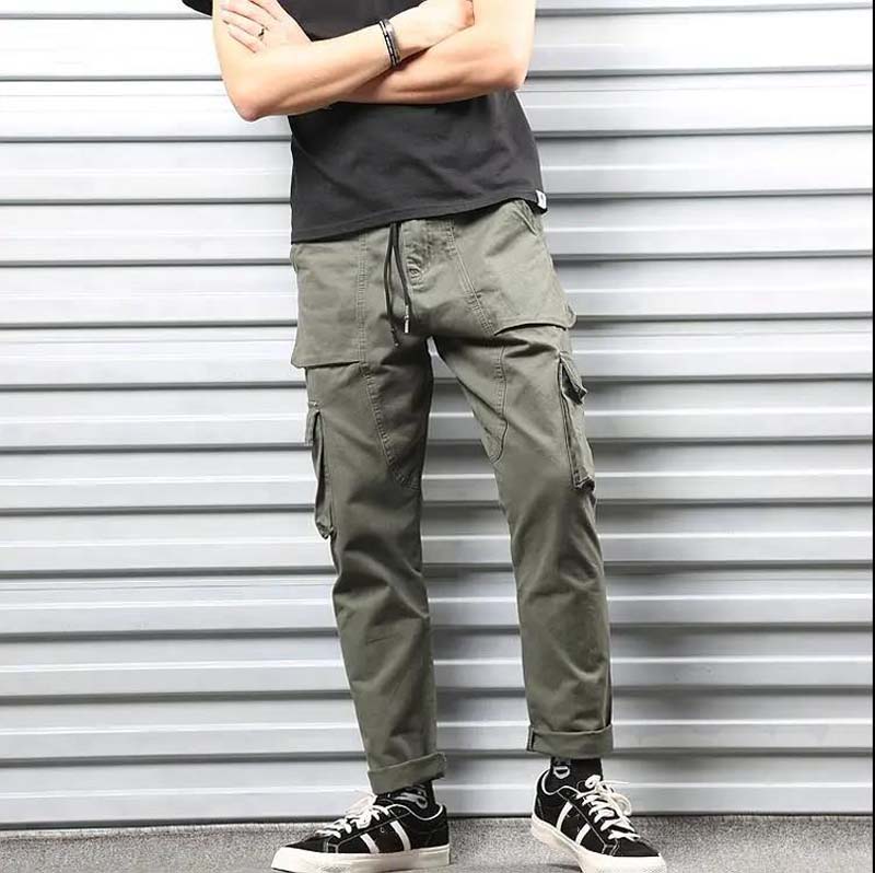 Multi-pocket Tooling Pants Cloth Straight Loose Pants Casual Trousers INS Male Tide