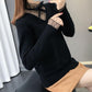Spring and Autumn Fashion Sweater Lace Stitching Bottoming Shirt Women's Solid Color Long-sleeved Thin Knitwear