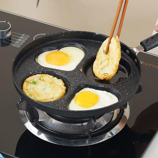 Aluminum Non-stick Frying Pan Creative Four-hole Heart-shaped Breakfast Frying Pan