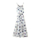 S-2XL Women Chiffon Floral Camisole Dress Elasticated Slim Bohemian A-line Beach Long Skirt