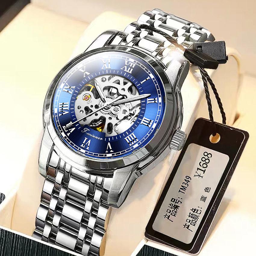 Tourbillon Mechanical Watch Men Army Wrist Watches for Men Skeleton Business Men Watch