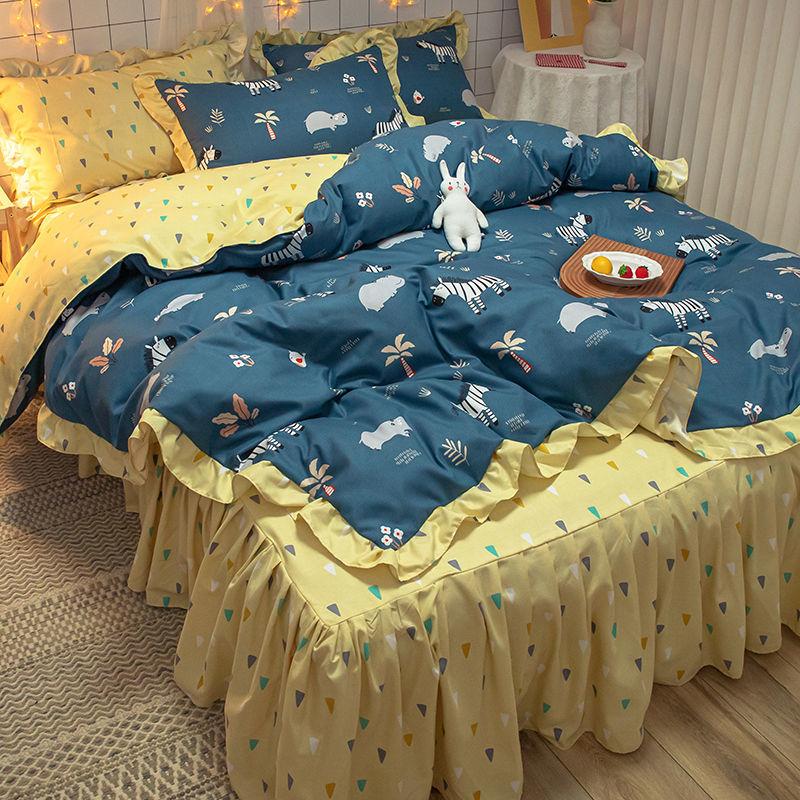 Bedding Sets Quilt Cover Cotton Four-piece Bedding Set Bed Skirt  Bed Linen Bed Cover Princess Style Duvet Cover Bedding Quilt Cover Bed Sheet