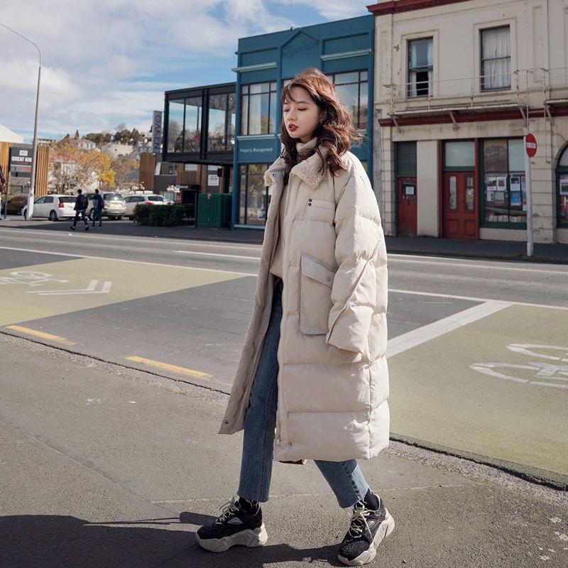Cotton Jacket Female Ins Tide Winter Mid-length Korean Version of Loose Cotton Clothing Thickened Student Bread Clothing