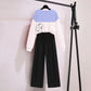 Two-piece Loose Hoodie Wide Leg Pants Casual Suit Women's Round Neck Long-sleeved Shirt + Loose Pants Casual and Comfortable