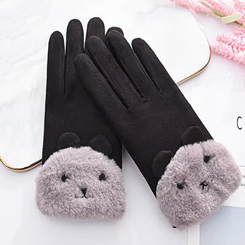 Warm gloves Thick gloves Woman fashion gloves Plush Cotton gloves Windproof gloves Winter