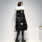 Down Padded Jacket Women's Long Section Over The Knee Winter Thickening Korean Version of Loose Shiny Cotton Jacket Ins Tide