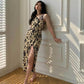 Dress Women's Improved Cheongsam Waist Slim Sling Mid-length Skirt Spring and Summer Temperament Was Thin Skirt Sling Dress