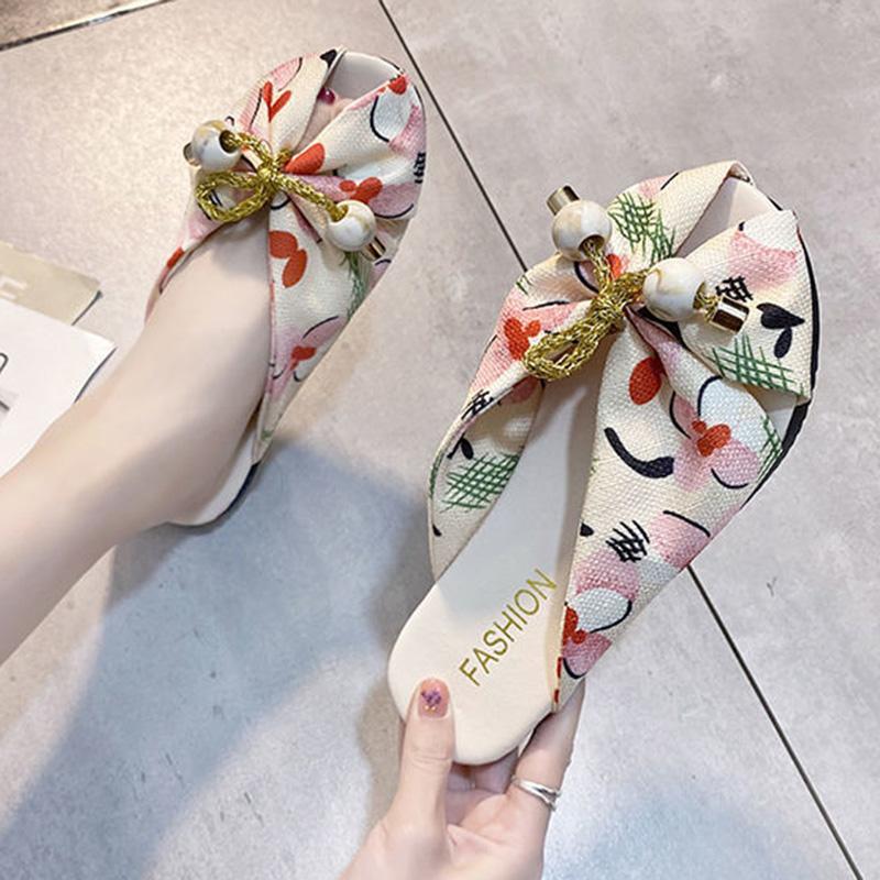 Niche Design Sense Fish Mouth Sandals and Slippers Female Outer Wear Summer Fairy Style Half-baotou Lazy Slippers