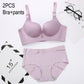 Fashion Sexy Bra Set Lingerie Women's Lace Underwear Lingerie Set Lined 3/4 Cup Bralette V Neck