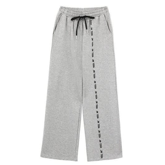 Gray Sweatpants Women Spring and Summer High Waist Was Thin and Wild Loose Straight Drape Wide Leg Pants Long Pants
