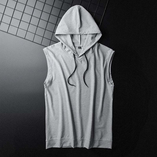 2021 Summer New Sports Hooded Vest Men's Loose Basketball Fitness Sleeveless T-shirt