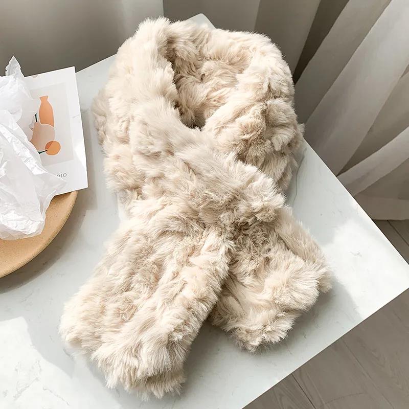Winter Plush Scarf Rabbit Fur Korean Wild Scarf Thick Warm Windproof Scarf Shawl