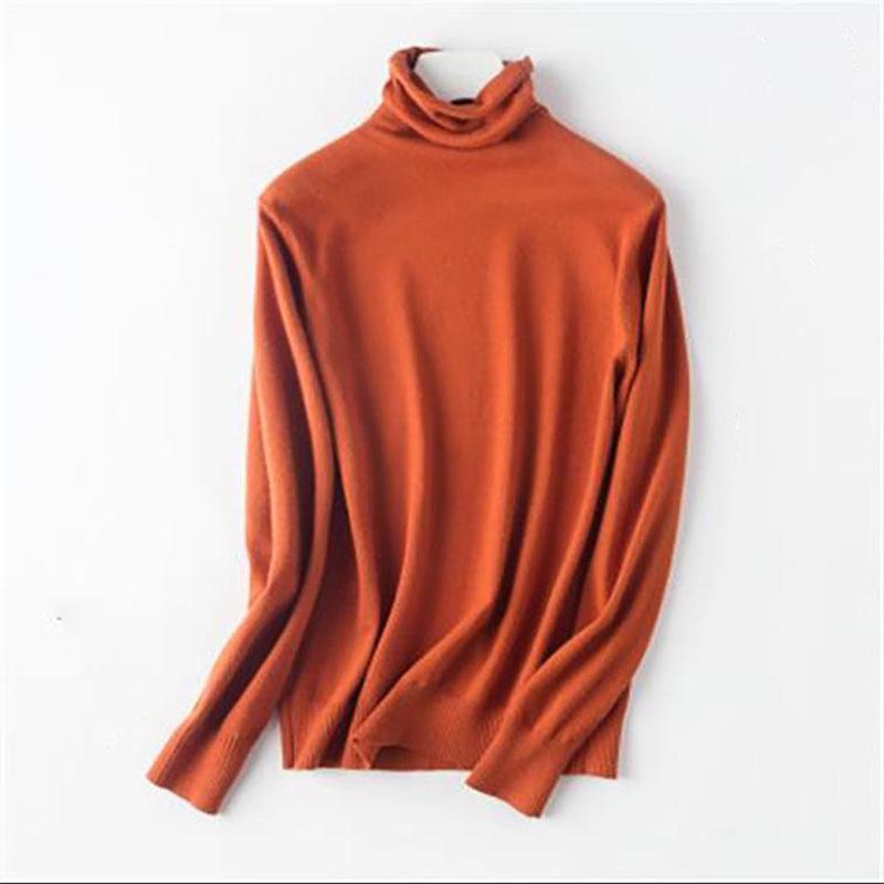 Turtleneck Slim Bottoming Sweater Long Sleeved Autumn Winter Solid Color Sweater Women