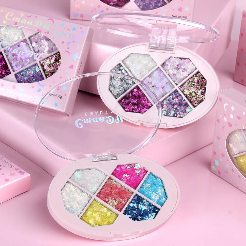 Non-sticky Eyeshadow Palette Diamond Shaped Glitter Powder Sequin Pentagram Star Fragment Gel Stage