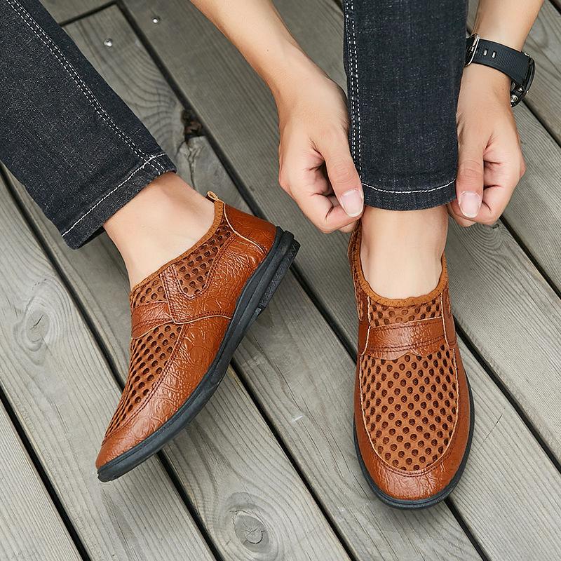 Summer Breathable Mesh Men's Shoes Lazy Casual Sandals Men