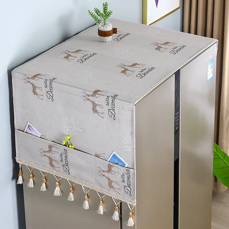 Refrigerator Towel Cover Fabric Waterproof and Oil-proof Thickened Oxford Cloth Cover Universal Refrigerator Towel Cover Cloth