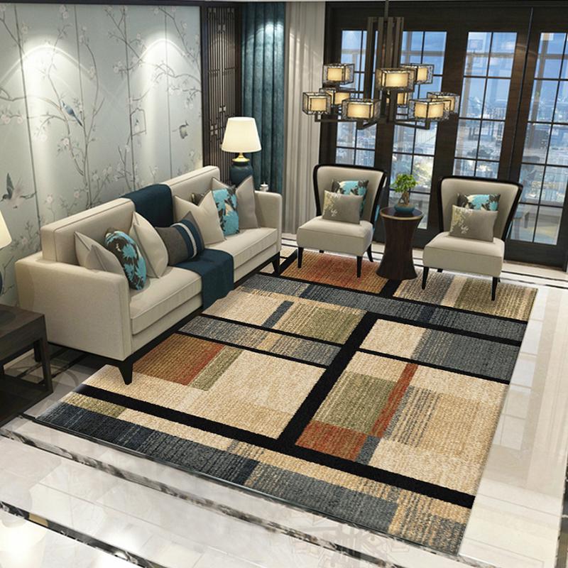 Triangle Geometric Print Non Slip Microfiber Living Room Decorative Modern Washable Area Rug Mat