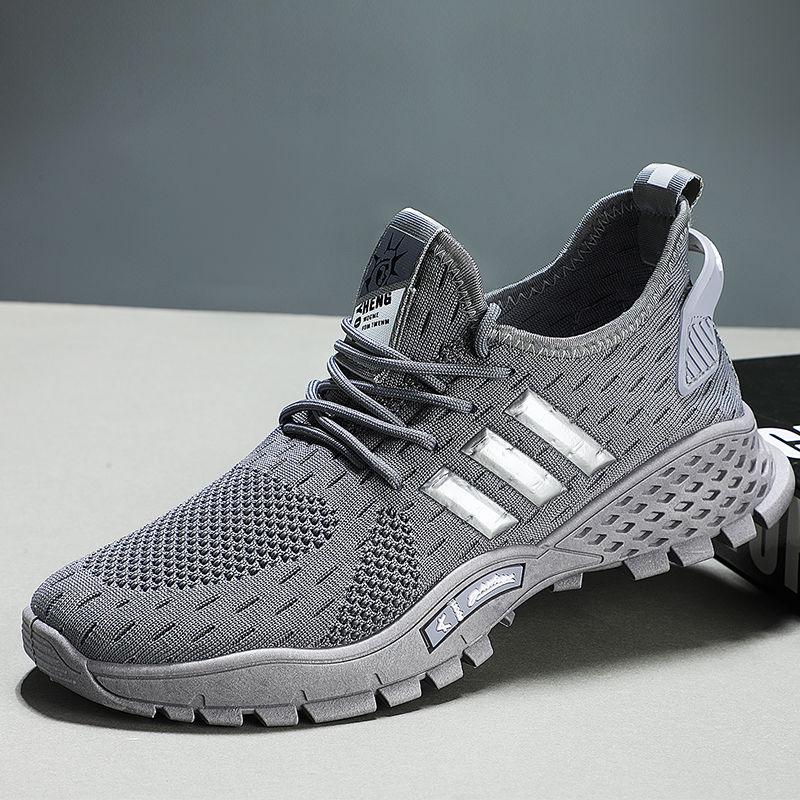 Men's Shoes Korean Breathable Flying Woven Shoes Casual Sports Wild Men's Running Shoes Lightweight and Deodorant