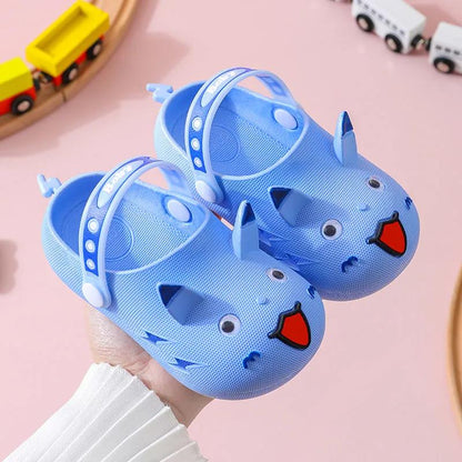 Baby Slippers Girls Boys Summer Soft Sole Solid Color Casual Slipper Anti-slip Cartoon Dual Purpose Sandals Beach Sandals