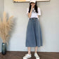 Women's Jeans Loose Wide Leg Straight Denim Big Pocket Cropped Trousers Summer Thin High Waist Comfortable