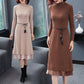 Casual Dress Knitted Cashmer Thick Sweater Dress Warm Women Cotton Dress Pullover Female