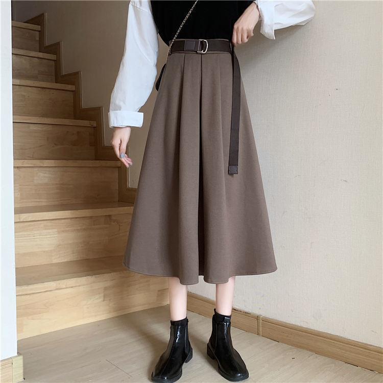 WTEMPO Women Skirt Equipped with Belt Mid-length A-line Skirt Plus Size Fairy Skirt Summer Ruffled Sandy Beach Vacation Daily