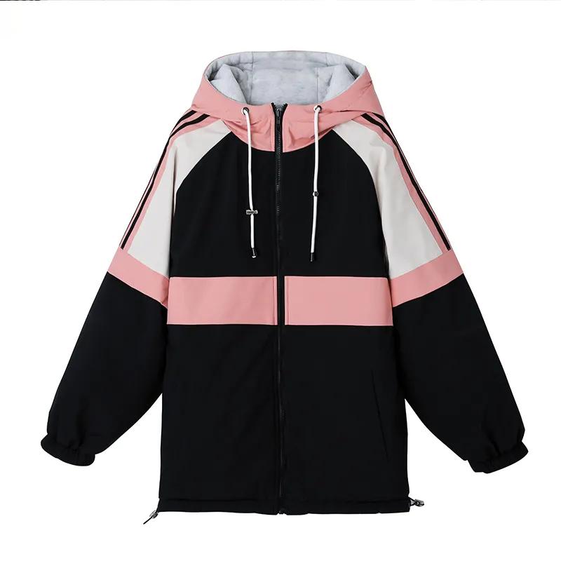 Women's Coat Double-sided Cotton Clothing Autumn and Winter Tooling Student Cotton Clothing Thickened Hooded Jacket Loose Casual Wear Sports Top