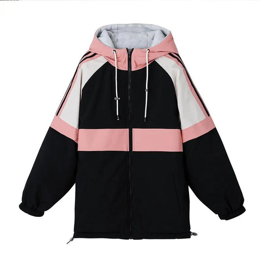Women's Coat Double-sided Cotton Clothing Autumn and Winter Tooling Student Cotton Clothing Thickened Hooded Jacket Loose Casual Wear Sports Top