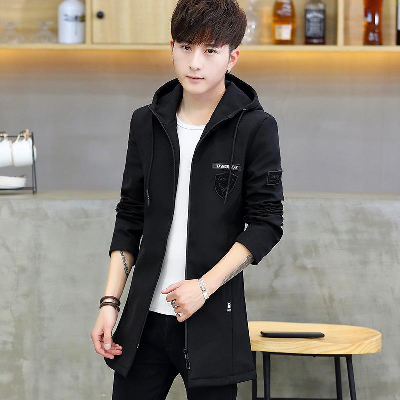 Spring and Autumn Slim Men's Jacket Mid-length Windbreaker All-match Youth Jacket