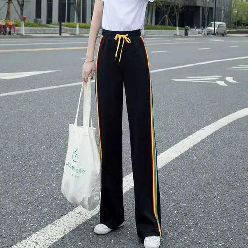 Drape Casual Sports Pants Women's Spring and Summer Thin Section High Waist Slim Straight-leg Pants Korean Loose Wide-leg Pants