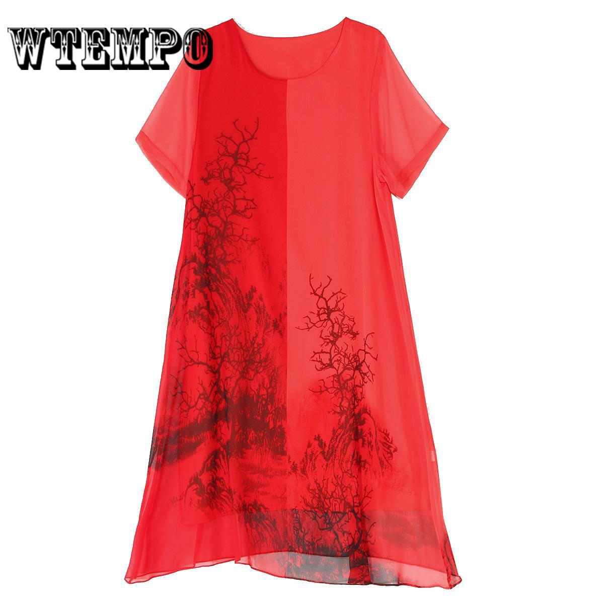 Noble Foreign Style 2019 Summer Dress New Chinese Style Large Size Middle-aged Female Long Skirt