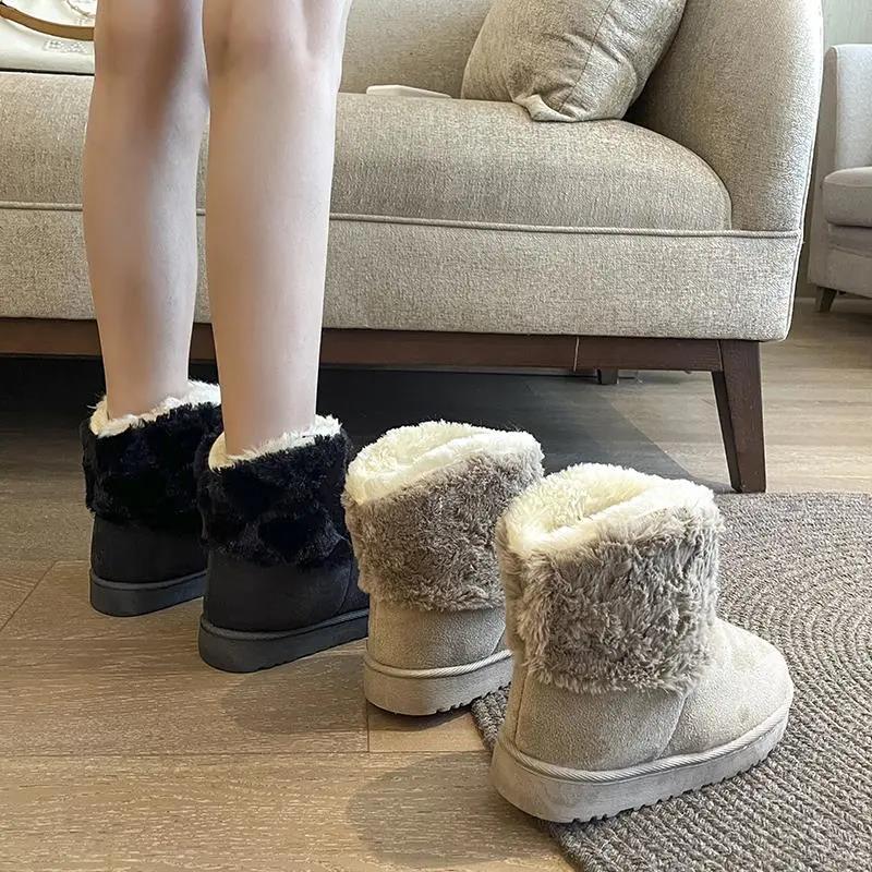 Snow Boots Short Tube Korean Version of Wild Winter Warmth and Velvet Thickened Short Boots Women's Shoes Cotton Shoes