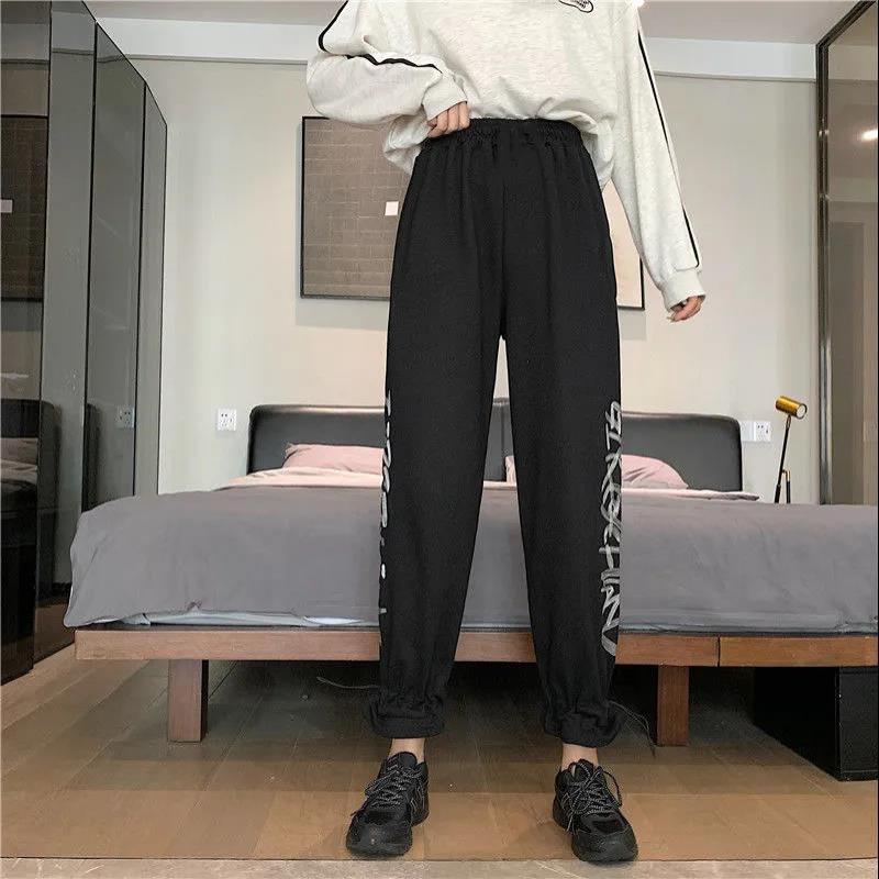 Korean Women's Casual Wide-leg Pants Student Loose and Versatile Cropped Trousers High Waist Slim Straight Track Pants Trend