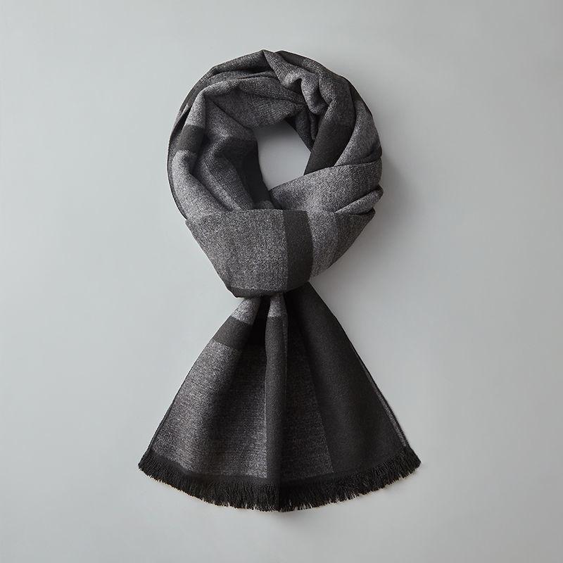 Wool Scarf Men's Winter Wool Knitted Scarf Thickened Warm Couple Scarf