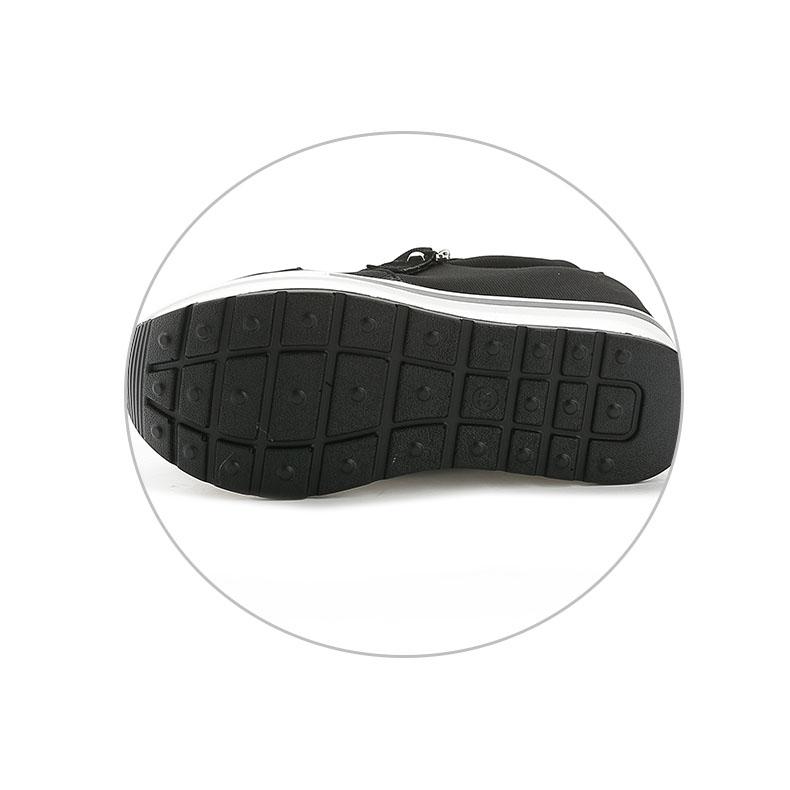 Women's Spring and Autumn High-top Canvas Shoes Inner Heightening Shoes Side Zipper Anti-skid Thick Sole Single Shoes