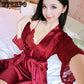 Spring and Summer Sexy Pajamas Women's Lace Women's Suspenders Nightdress Nightgown Two-piece Short-sleeved Thin Silk Suit
