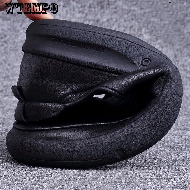 Casual Shoes Leisure Men Genuine Leather Slip on Non-slip Rubber Sole Comfortable