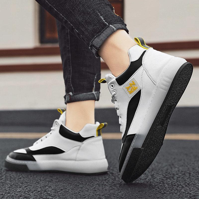 Summer Men's Breathable Heighten Shoes Trendy High Top Men's Tennis Shoes Sports and Leisure Student Basketball Board Shoes