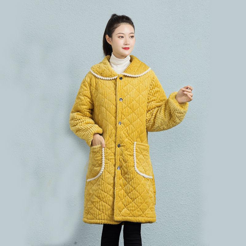 Plush Thick Cotton-padded Jacket Winter Warmth Knee-length Cotton-padded Jacket Mid-length Padded Jacket Women's Plus Size Overalls