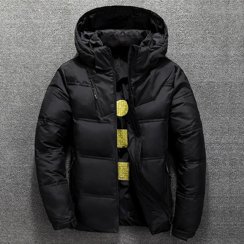 Winter Warm Men's Jacket Jacket Casual Stand-up Collar Down Thick Hood White Duck Parka Men's Winter Hooded Down Jacket