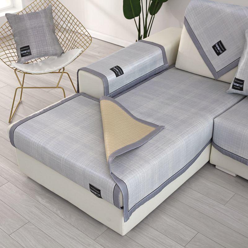 Modern simplicity Ice silk sofa covers Non-slip Couch Cover  Washable Removable Armrest Slipcovers