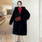 Oversized Winter Warm Hooded Large Size Long Solid Color Faux Fur Coat Casual Long Sleeve Women Fur Jacket Outwear