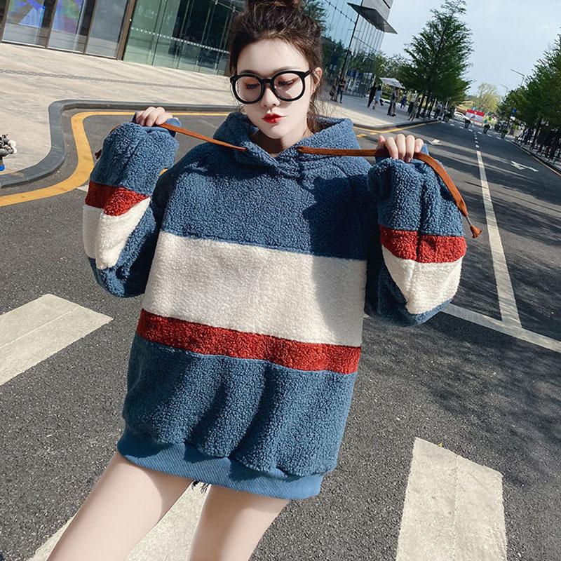 2pcs/set  Women's sets Plus Velvet Thick Fleece hoodies +Woolen Pants 2 Pieces Set Autumn Winter Outfits Outwear