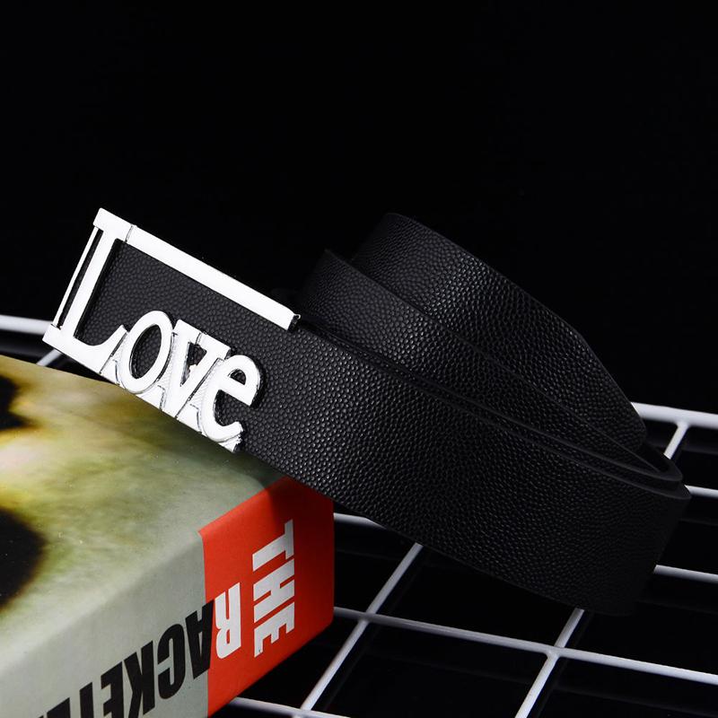 Fashion Automatic Buckle Black PU Leather Belt Men's Belts  Leather Belts for Men