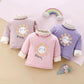Children's Velvet Padded Winter Quilted Cotton Clothing Turtleneck Pullover Quilted Jacket Warm Sweater