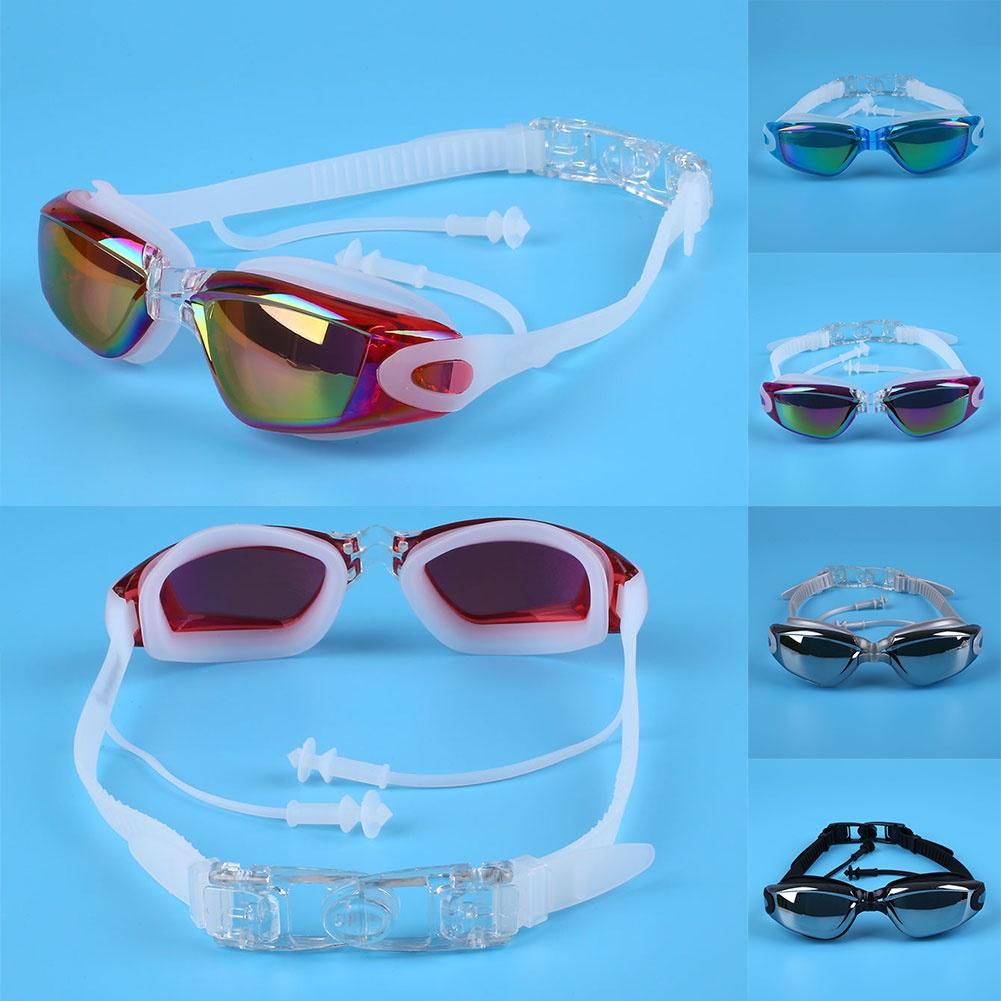 WTEMPO Adult Anti-Fog Swim Goggles Men Women UV Protection Swimming Earplugs Glasses