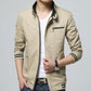 Pure Cotton Men's Jacket Autumn Thickened Stand Collar Tooling Jacket Men's Casual Self-cultivation Men's Trend