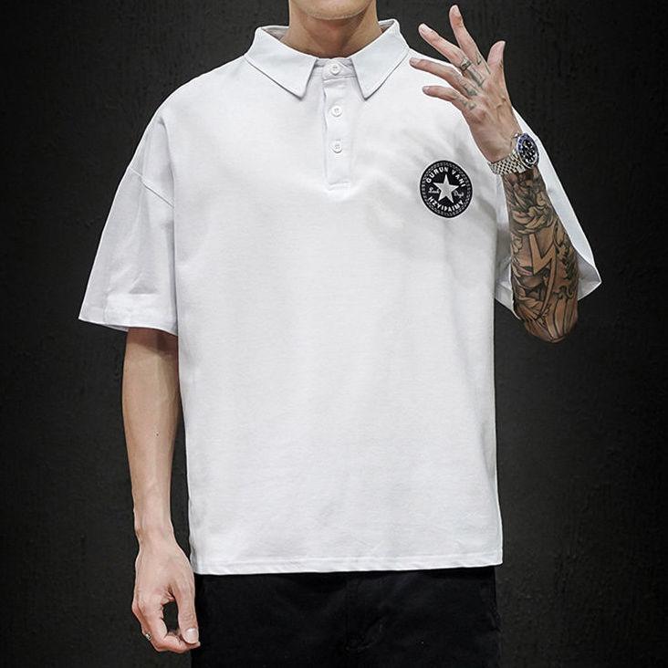 Short-sleeved T-shirt Men's Five-point Summer Sportswear All-match Lapel POLO Shirt Leads Loose Young People