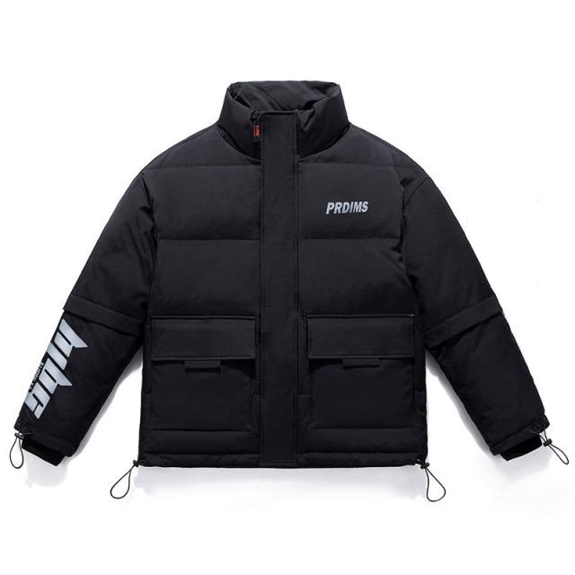 Winter Down Jacket Men's Casual White Duck Down Jacket Stand-up Collar Parka Hip-hop Coat Warm and Windproof Jacket