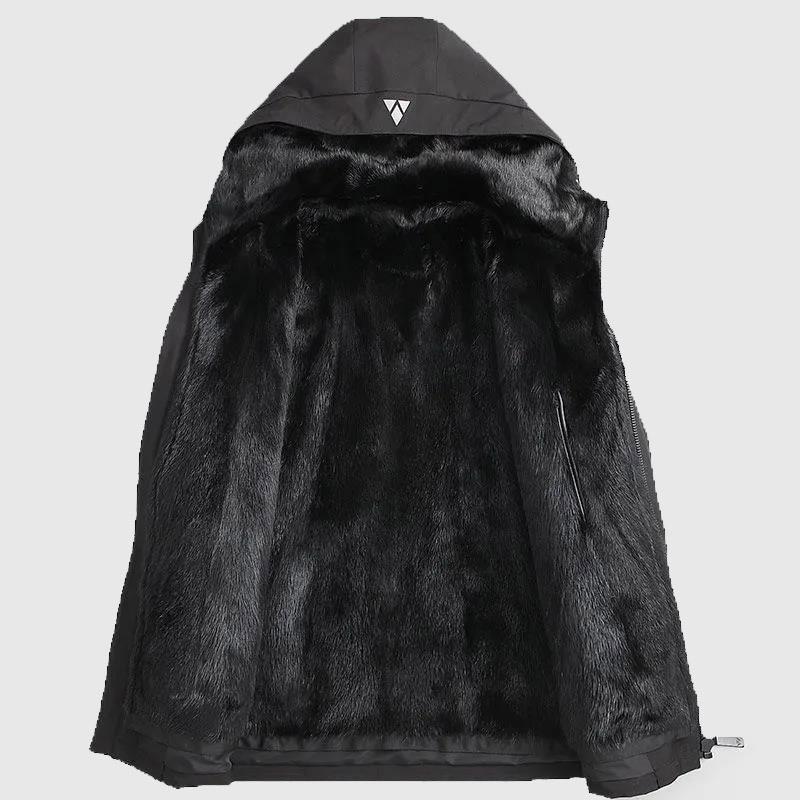 Men's Pie Overcoming Autumn and Winter High-end Mink Coat Mid-length Coat Fur Coat